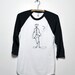Skeleton 3/4 Raglan Sleeve Tee- Black & White (Unisex)