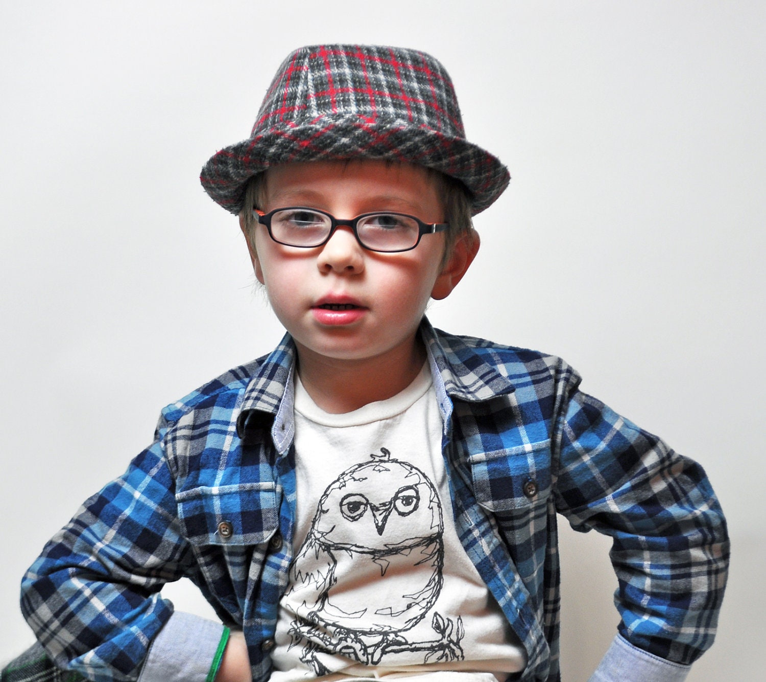 Organic Owl Toddler Tee -Natural