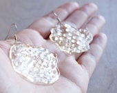 SALE - Flat Glass Dot Earrings - Gold