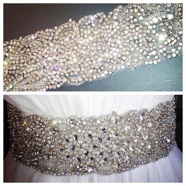 Bridal Sash, Crystal Sash, Custom Sash - VERA