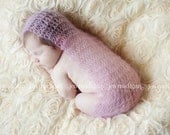 Newborn Photo Prop Wrap - Mohair and Silk Knit Wrap for Newborn - Photo Prop Lace Wrap - Lavender Orchid - Baby Photography Prop - Lace Wrap