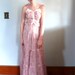 Vintage 1970s dress // Pink Floral Maxi peplum xsmall