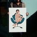 Lounging No.1 Swan Chair. A Hand Pulled Print