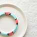 Turquoise. Pink. Grey. Colorblock Thread Bangle Bracelet - Item 508