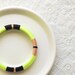 Neon. Green. Black. Thread Bangle Bracelet with Stripes - no. 513