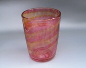 Golden Ruby Blown Glass, Stemless Wine Glass, Beer Glasses, Blown Glass Tumbler, hand blown drinking glasses
