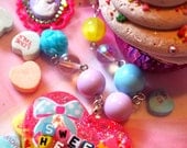 Sweetheart Cameo Candy Necklace - Xoxo Sweetheart Candy, Hugs and Kisses Cupcake Sprinkles and Glitter Resin