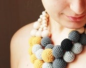 Multistrand statement necklace - multilayered crocheted bilb necklace statement strand necklace - ohtteam rusteam - Free Worldwide Shipping