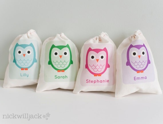 Owl Party Favor Bags-Set of 6 Il_570xn