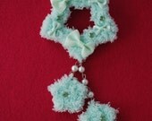 2-Way Mint Bow Fuzzy Shooting Star Barrette/Pin