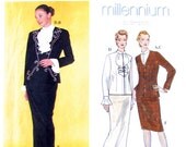 Fitted Jacket Blouse & Skirt Pattern Simplicity 8847 UNCUT Jabot Flounce Sleeve Size 4 6 8 10