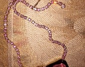 Mad Men pink Rhinestone and Amethyst Necklace and Earring SET