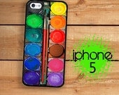 iPhone 5 Case Watercolor Paint Box 2  / Hard Case For iPhone 5. Plastic or Rubber Trim
