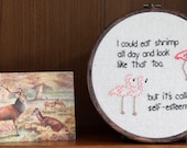 Flamingos Criticizing Hand Embroidery - 6" Hoop