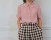 SALE Vintage Plaid High Waist Cotton Shorts