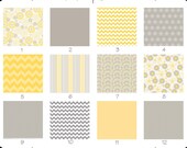 Fitted Crib Sheet -- Yellow Gray Stripe Medallion Chevron -- Willow Yellow Gray Collection
