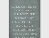 Custom Personalized  - CHICAGO -- Typography Stretched Canvas Wall Art 18x36x1.5 Wedding Anniversary Engagement Birthday Gift