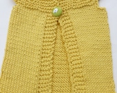 Hand knit cotton vest size 9-12 months yellow
