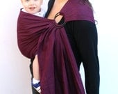 Baby Carrier Ring Sling LINEN -Merlot- Pleated Shoulder - Made to Order