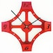 Folding Over V Modern Wall Clock (Red) Custom Colors Available