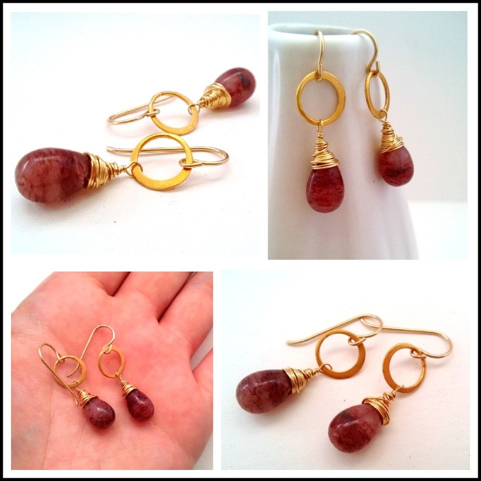 Strawberry Gold Dangles