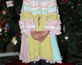 Girl's 4T Easter Colors Upcycled Sweater Coat / Pastel Pink Blue Yellow Ivory - Handmade One of a Kind