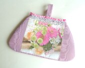 Marie Antoinette - Silk Moire - Lace - Garden - Derby - Wristlet - Handbag - Lavender - Pink - Floral - Wedding - Bride - Flower girl