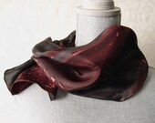 Silk Scarf Hand Painted in Brown and Black