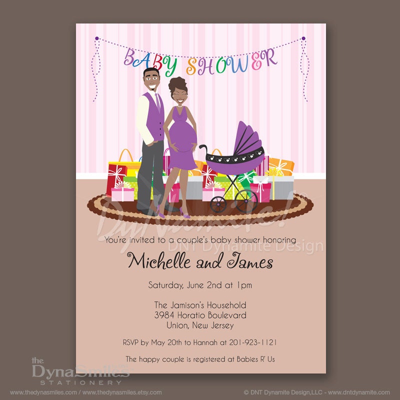 Expecting Couple - Baby Shower Invitations - African American