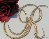 Gold Crystal Monogram Cake Toppers
