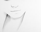 Mila Kunis Black Swan Minimalism Pencil Drawing Portrait Glamour Beauty Fine Art PRINT Signed by Artist