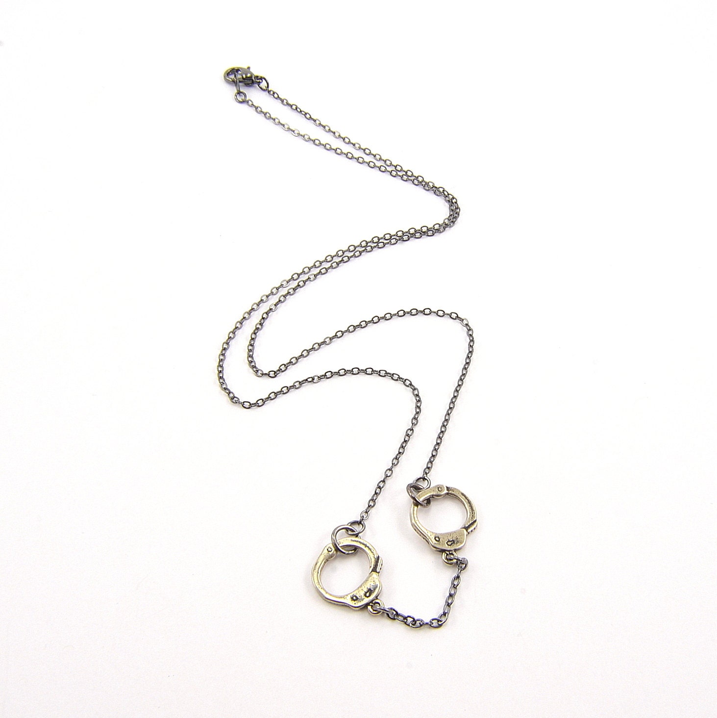 Handcuff Necklace - Silver White Bronze Necklace