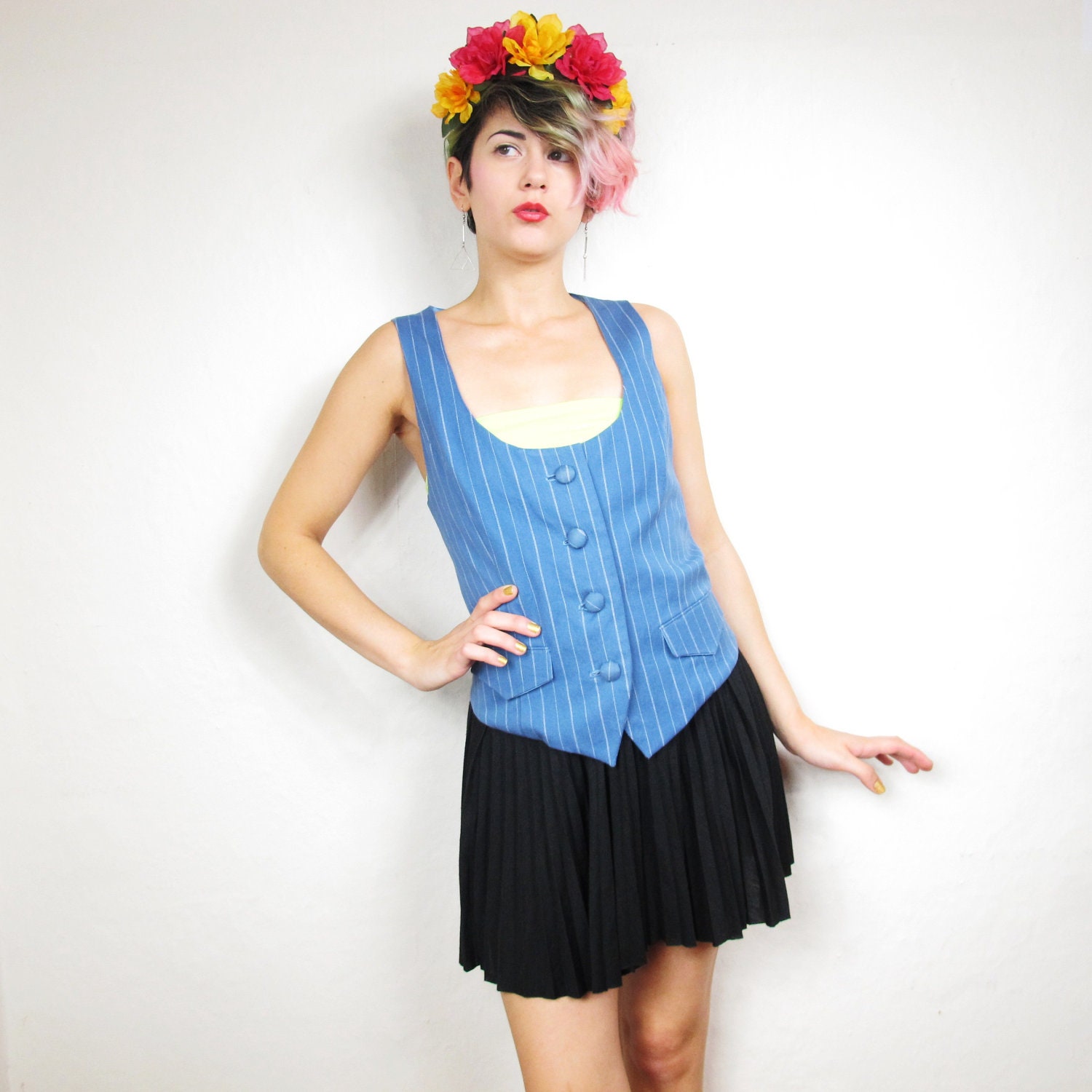 S A L E  Handmade Tailored Stripe Vest (Xs/S)