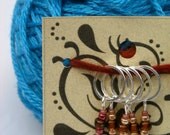 Simple Brown and Gold Stitch Markers - Set of Five