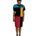 Vintage Dress - 1980s Color Block Dress
