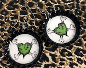 Zombie Heart And Crossbones Earrings