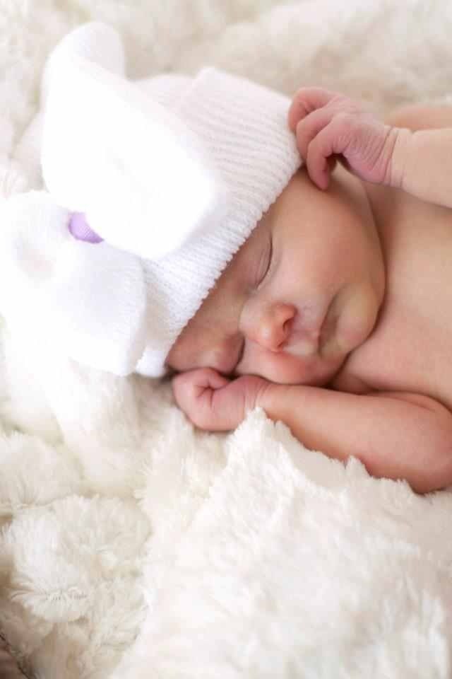 Boutique Hospital Hat- The Hannah Solid White with Bow