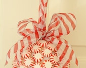 Peppermint Candy Kissing Ball // Candy Pomander kissing Ball // Kissing Balls for Weddings // Red Kissing Ball