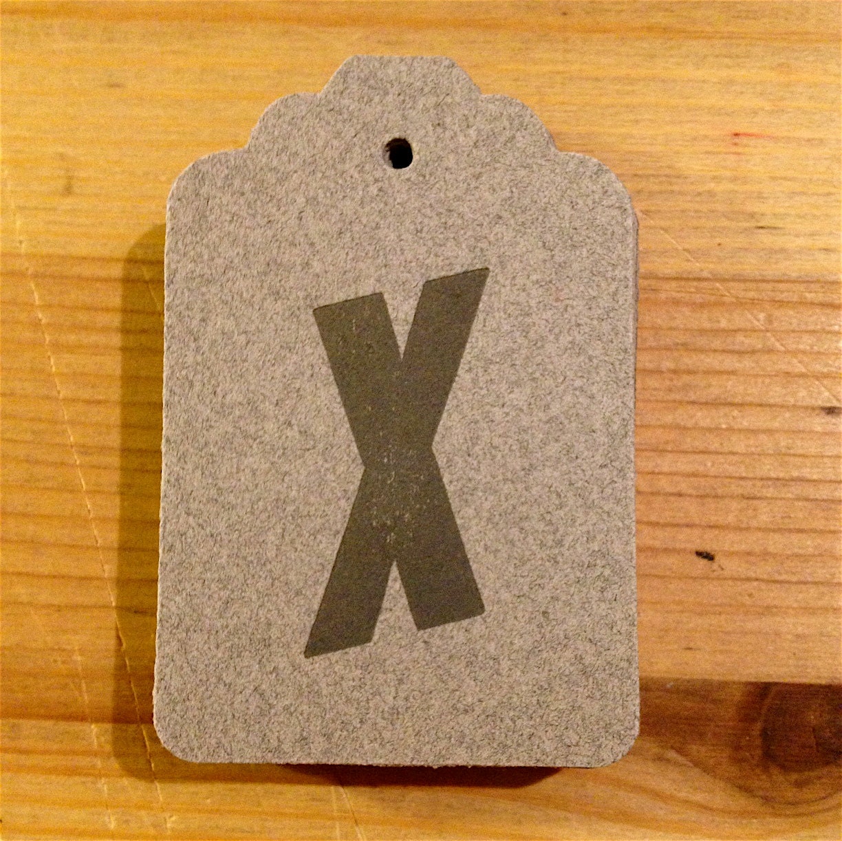 35 Letterpress Wood Type Tags (Italic X)