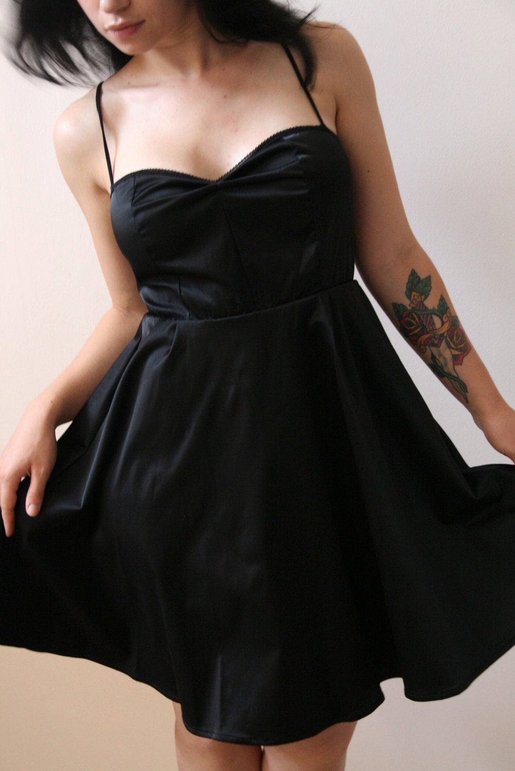 Little Black dress.Black pin up dress.Black satin dress.black bridesmaid dress.retro inspired dress.short black dress.15% OFF  sale