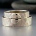 Solid Gold Heart Wedding Rings - 4mm and 6mm wide rings in 14k White and Yellow Gold - Handmade Wedding Band Set