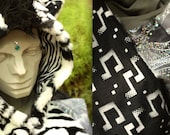 ZeBra BoOgie HOOD faux fur animal Hat Spirit - unique costume burning man radical Electric Forest furry funky fun adult unisex handmade