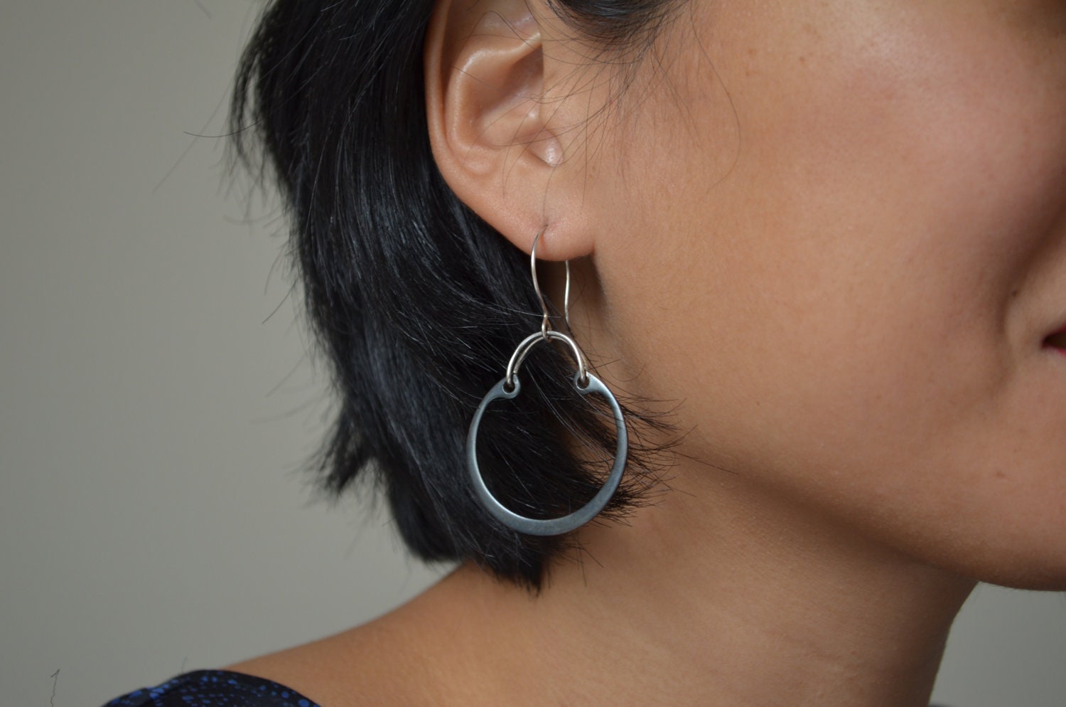 Simple snap ring earrings