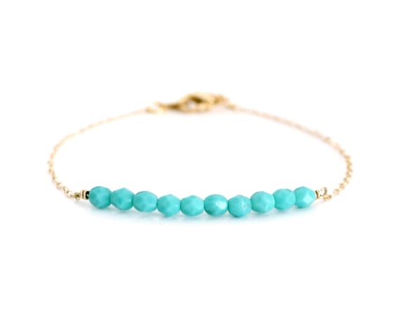 Beaded Bar Bracelet - Turquoise