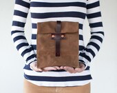 No. 215 Lunch Tote in Rust Waxed Canvas & Cordovan Leather