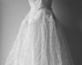 Vintage-50s-Prom Dress-White-Lace-Tulle-Ruffles-Rockabilly Dress-White Wedding Dress-50s White Wedding Dress-S-4