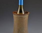 Wine Cooler, Wine Chiller- Stoneware with Textured Rim, in our Earthy Brown Glaze