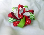 Christmas Daisy hair bow hair accessory by hamburke