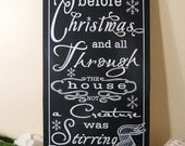 Twas the Night Before Christmas Sign - Custom Chalkboard -  Typography Word Art