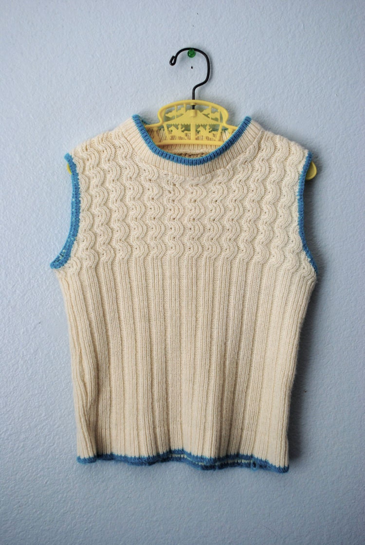 vintage cream sweater vest